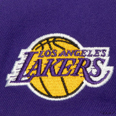 Mitchell & Ness - Los Angeles Lakers Retro Sport Color Block Script Snapback Hat - White/Purple