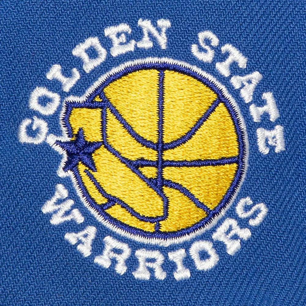 Mitchell & Ness - Golden State Warriors Retro Sport Color Block Script Snapback Hat - White/Royal