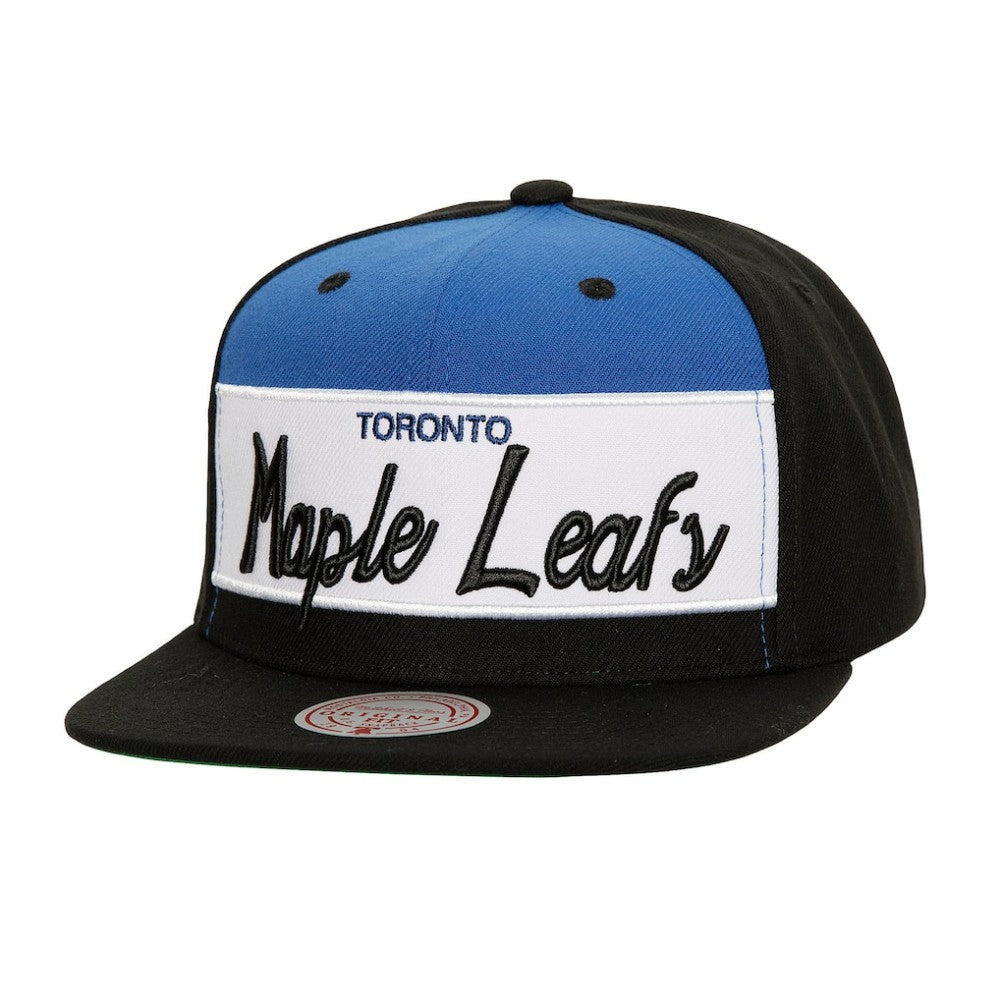 Toronto Maple Leafs - Mitchell & Ness Retro Script Colorblock Snapback Hat Black
