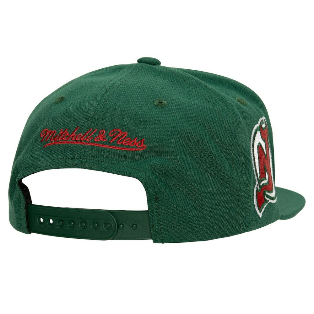 New Jersey Devils - Mitchell & Ness Retro Script Colorblock Snapback Hat Green