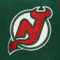 New Jersey Devils - Mitchell & Ness Retro Script Colorblock Snapback Hat Green