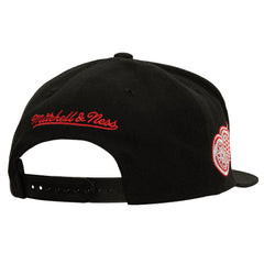 Detroit Red Wings - Mitchell & Ness Retro Script Colorblock Snapback Hat Black