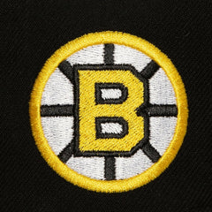 Boston Bruins Mitchell & Ness Retro Script Colorblock Snapback Hat Black