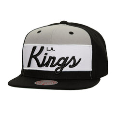 Los Angeles Kings - Mitchell & Ness Retro Script Colorblock Snapback Hat Black