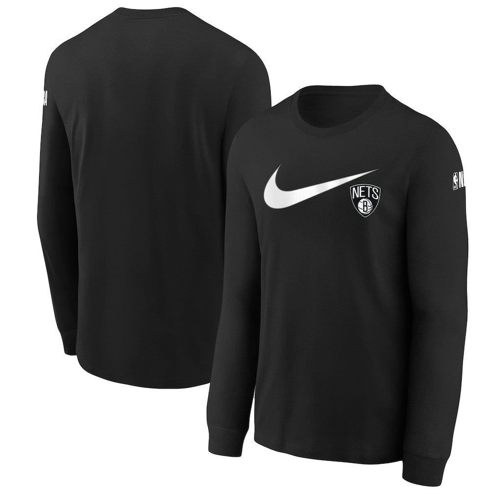 Nike - Brooklyn Nets Youth Swoosh Long Sleeve T-Shirt - Black