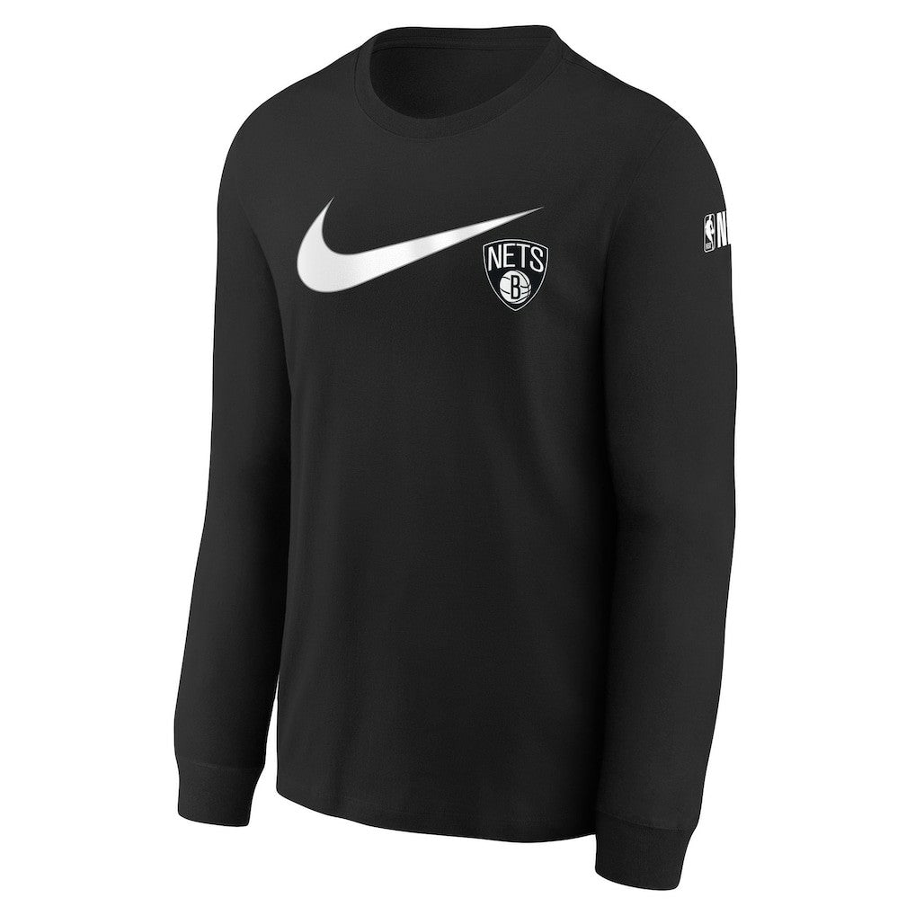 Nike - Brooklyn Nets Youth Swoosh Long Sleeve T-Shirt - Black