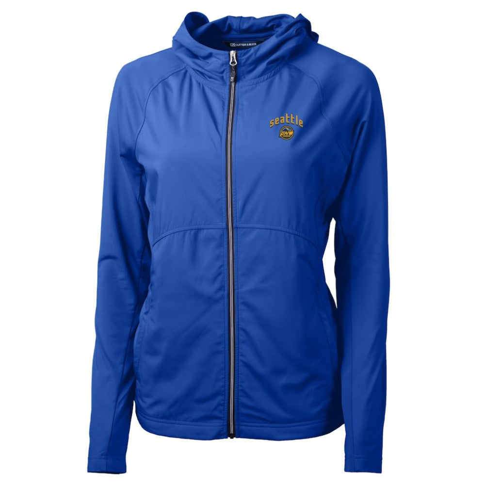 Seattle Mariners Cutter & Buck Women's City Connect Adapt Eco Knit Hybrid Recycled Full-Zip Hooded Jacket Near Me