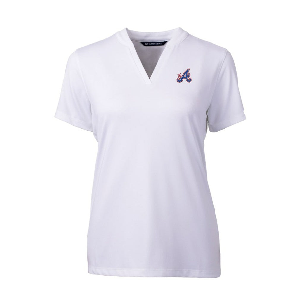Atlanta Braves Cutter & Buck Women's City Connect DryTec Forge Stretch V-Neck Blade Top Clearance