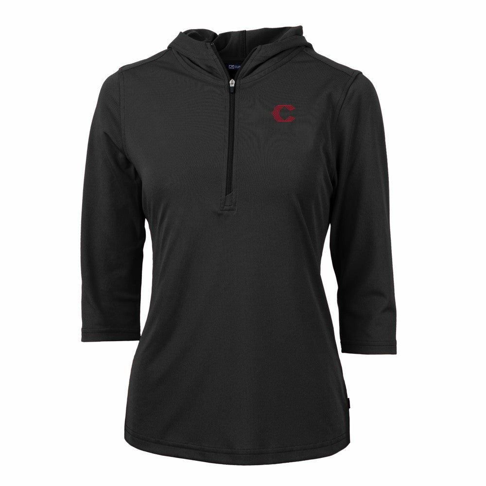 Cincinnati Reds Cutter & Buck Women's City Connect Virtue Eco Pique Half-Zip 3/4 Sleeve Pullover Hoodie Online