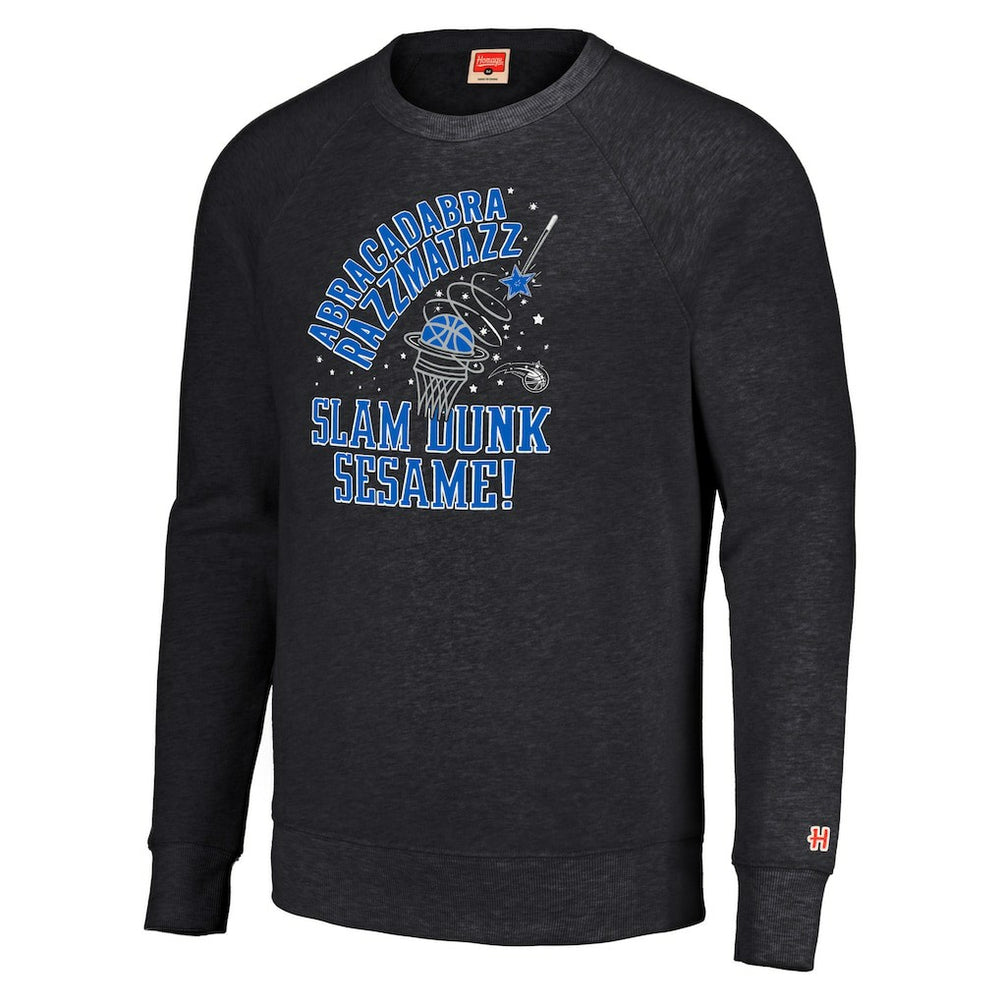 NBA - Orlando Magic Homage Unisex Slam Dunk Sesame Tri-Blend Crew Raglan Pullover Sweatshirt - Charcoal
