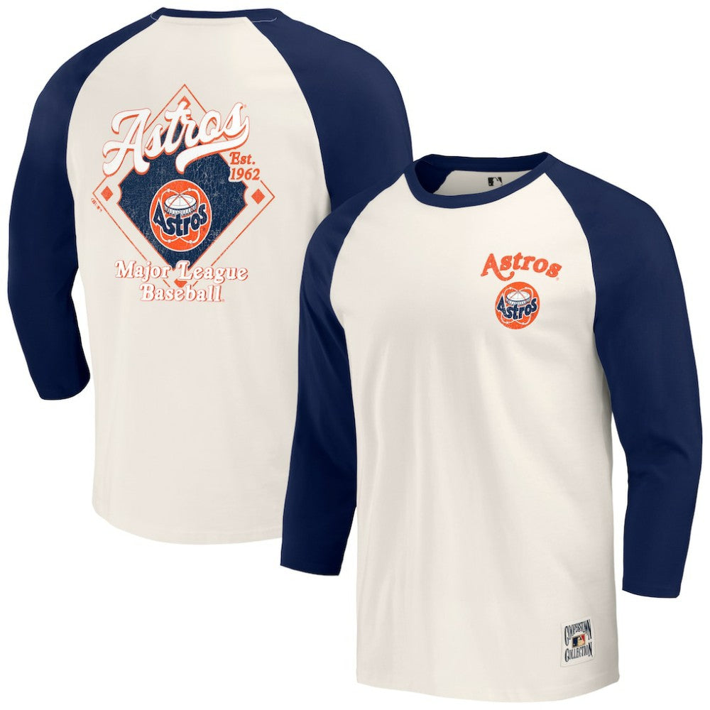 Houston Astros Darius Rucker Collection by Fanatics Cooperstown Collection Raglan 3/4-Sleeve T-Shirt Sale