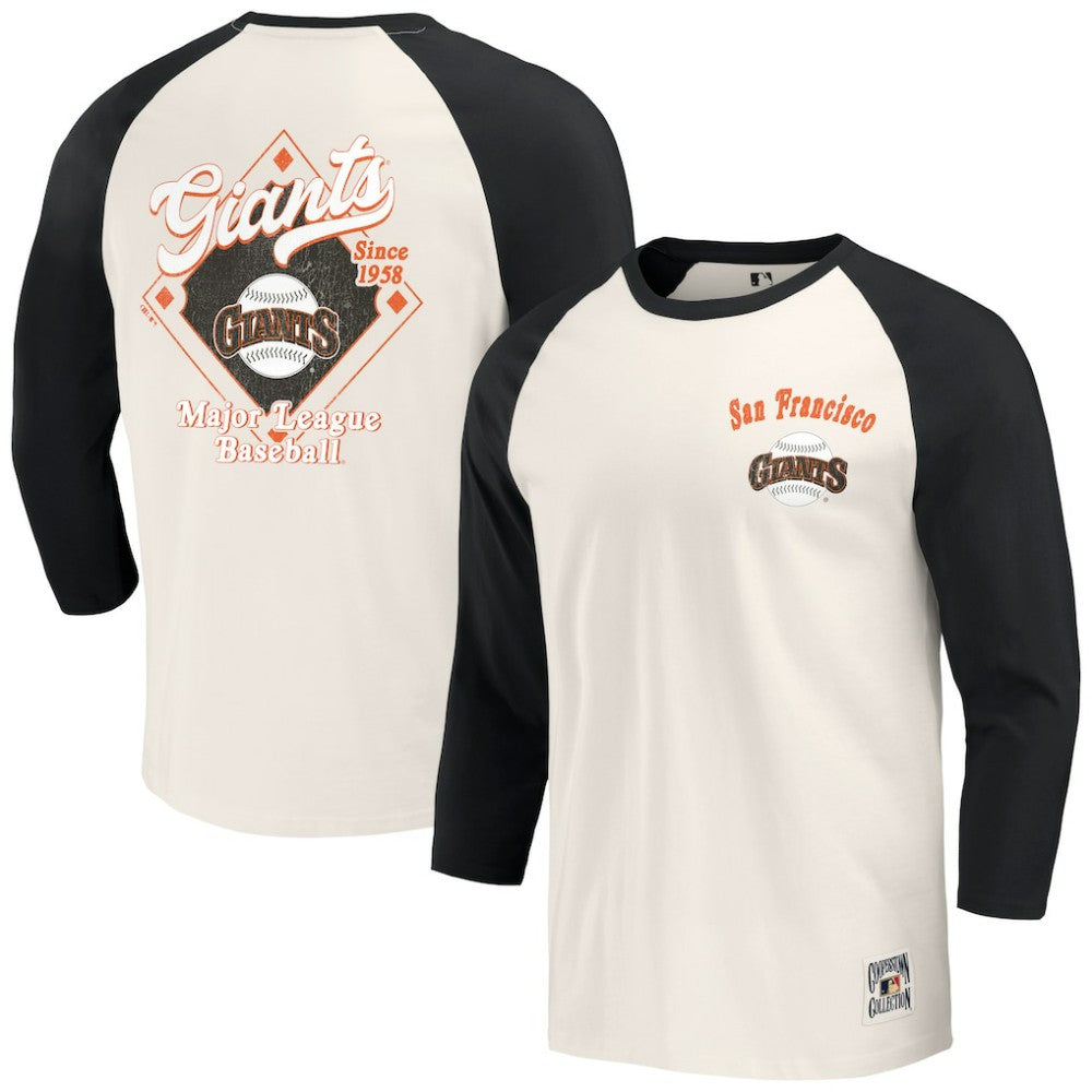 San Francisco Giants Darius Rucker Collection by Fanatics Cooperstown Collection Raglan 3/4-Sleeve T-Shirt discount