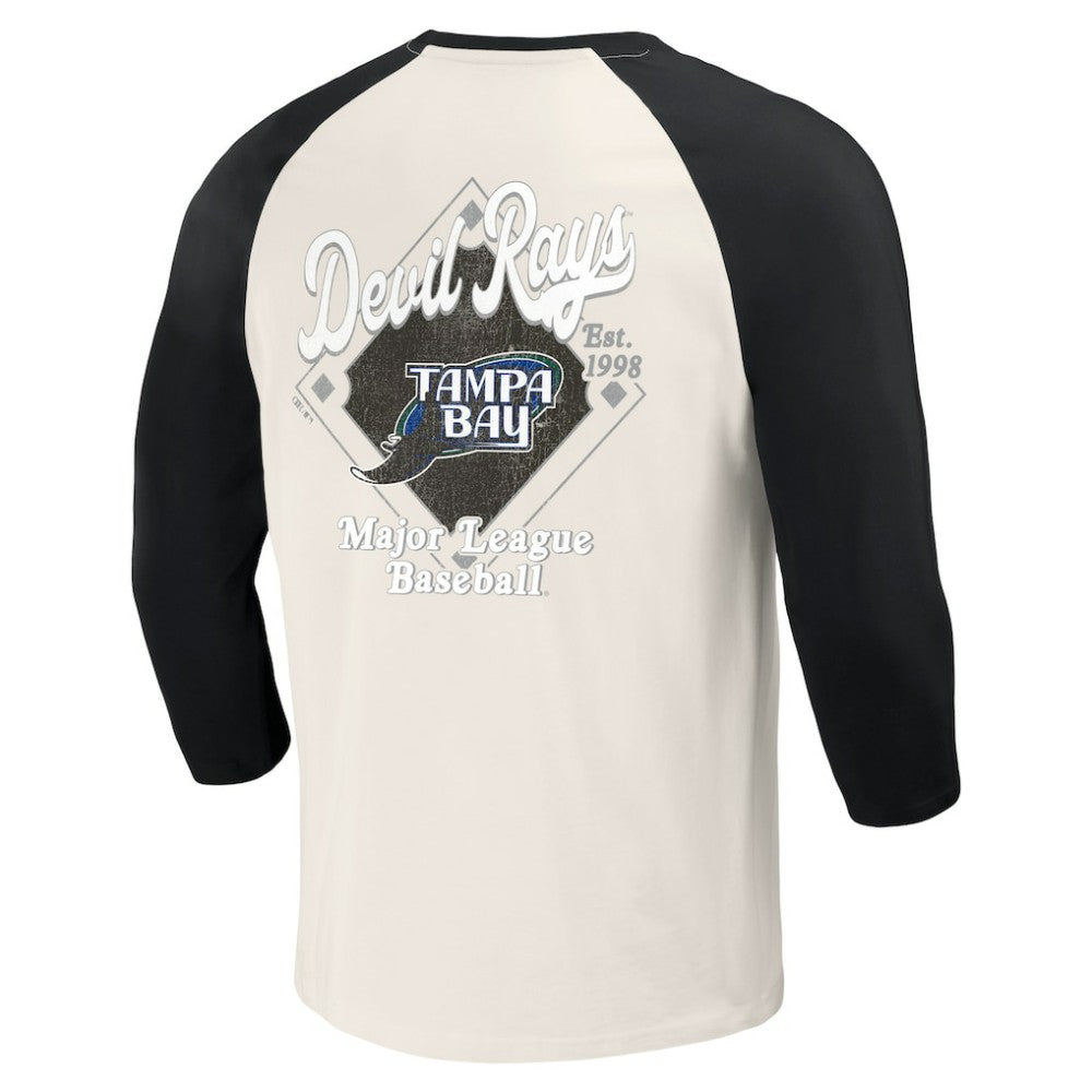 Tampa Bay Rays Darius Rucker Collection by Fanatics Cooperstown Collection Raglan 3/4-Sleeve T-Shirt Lifestyle