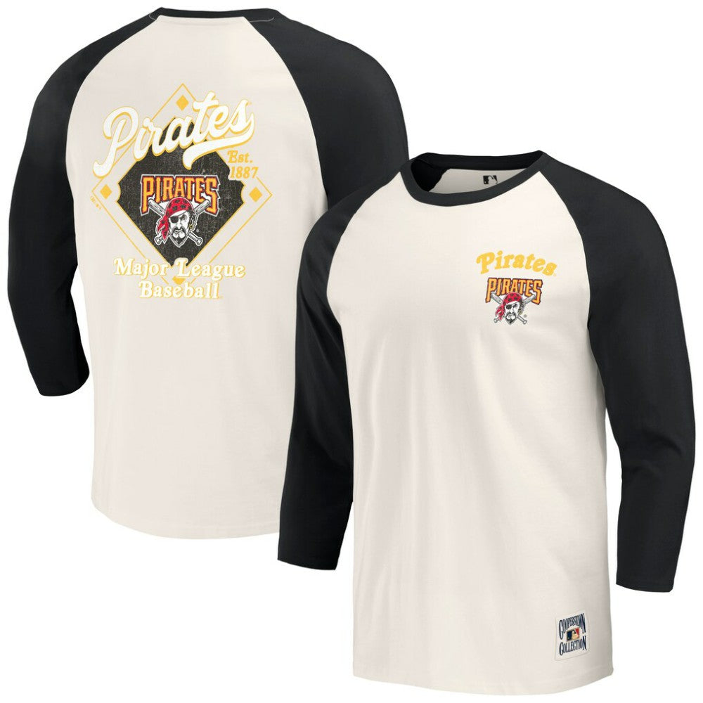 Pittsburgh Pirates Darius Rucker Collection by Fanatics Cooperstown Collection Raglan 3/4-Sleeve T-Shirt Online