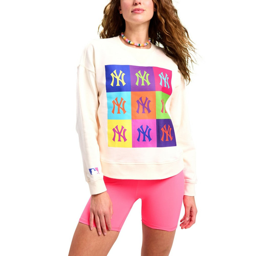 New York Yankees Terez Women's Classic Oversized Pullover Sweatshirt Clearance