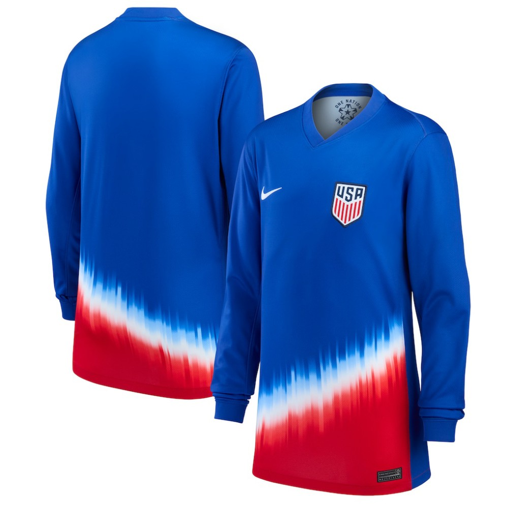Nike USMNT Youth 2024 Away Replica Long Sleeve Jerseys - Blue