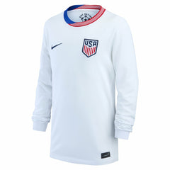 Nike USMNT Youth 2024 Home Replica Long Sleeve Jerseys - White