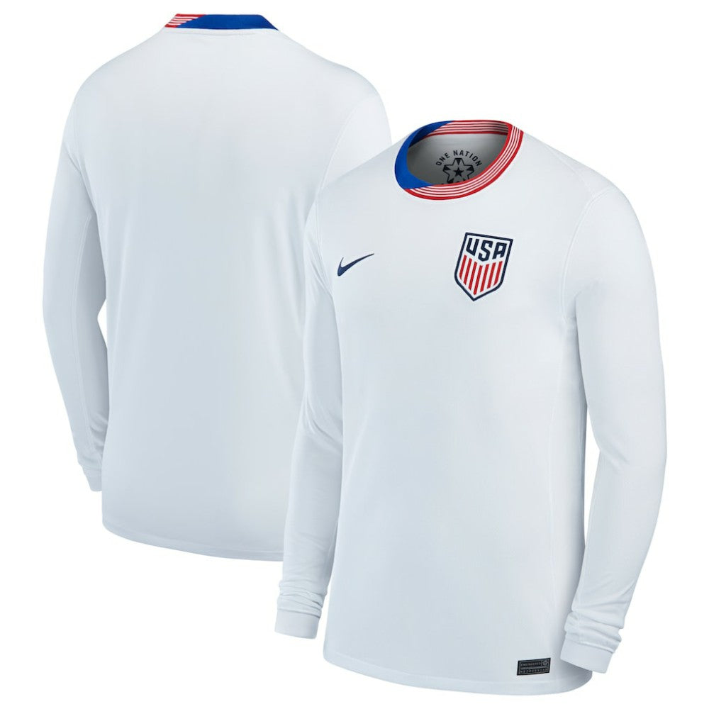 Nike USMNT 2024 Home Replica Long Sleeve Jerseys - White