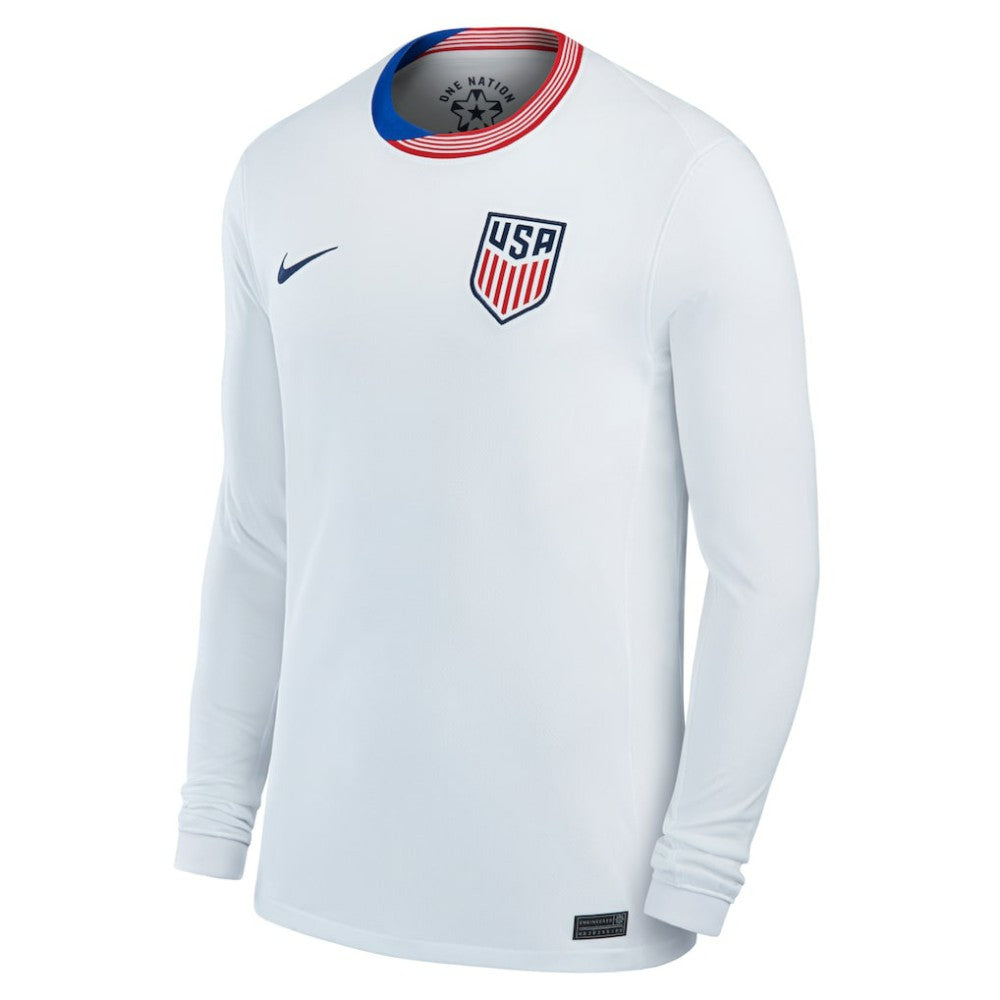 Nike USMNT 2024 Home Replica Long Sleeve Jerseys - White