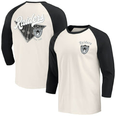 Las Vegas Raiders Darius Rucker Collection Raglan 3/4 Sleeve T-Shirt Black/White - Fanatics