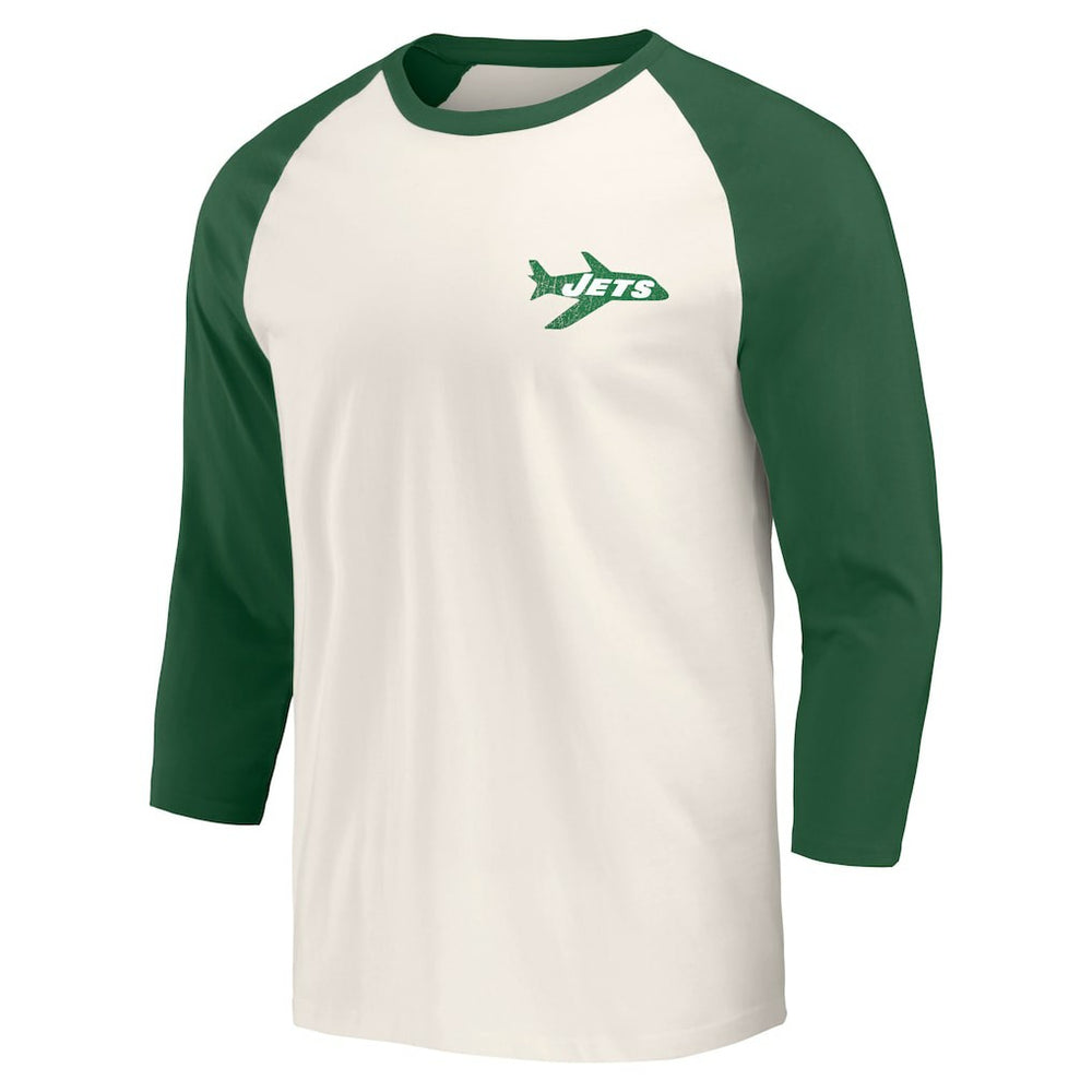 New York Jets Darius Rucker Collection Raglan 3/4 Sleeve T-Shirt Kelly Green/White - Fanatics