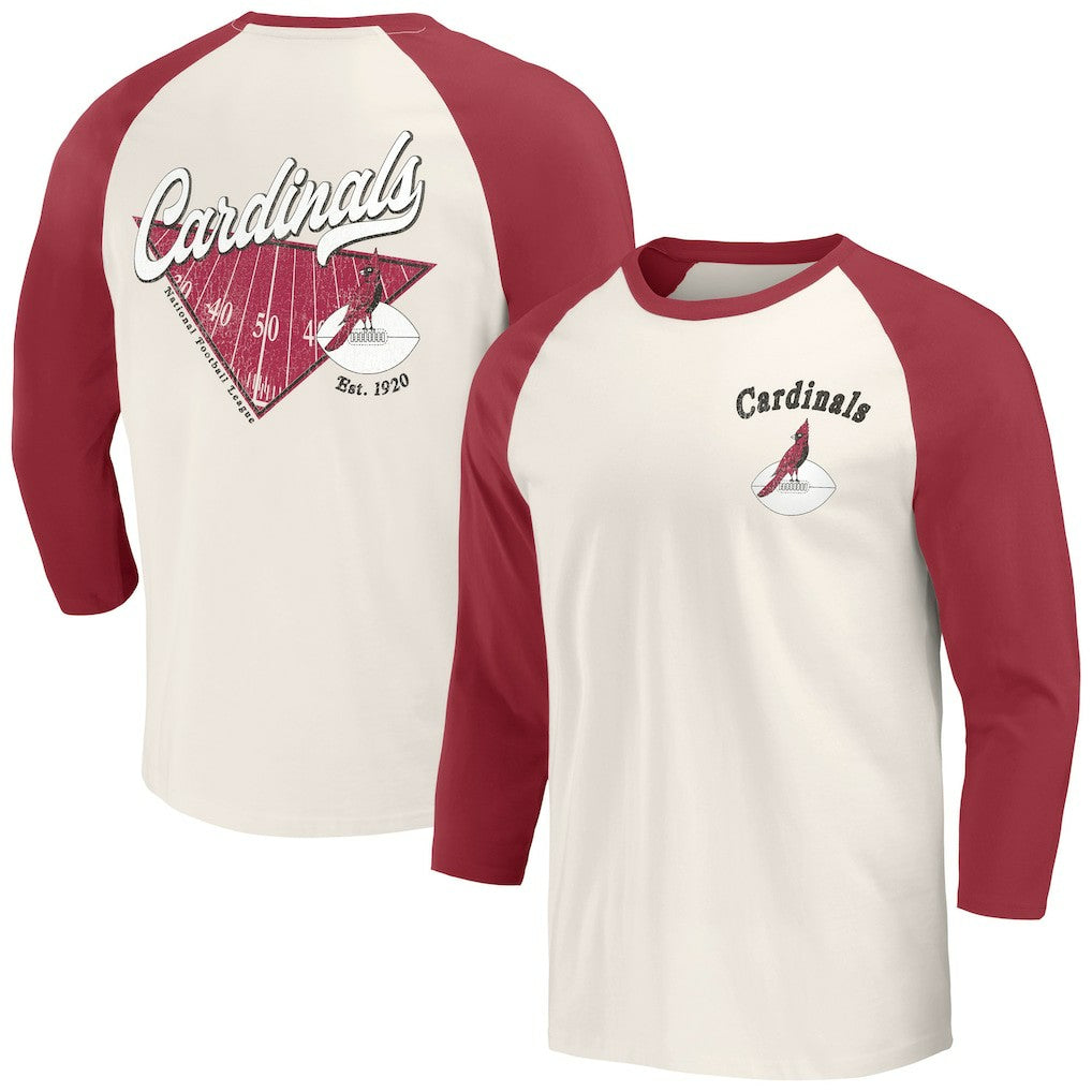Arizona Cardinals Darius Rucker Collection Raglan 3/4 Sleeve T-Shirt Cardinal/White - Fanatics