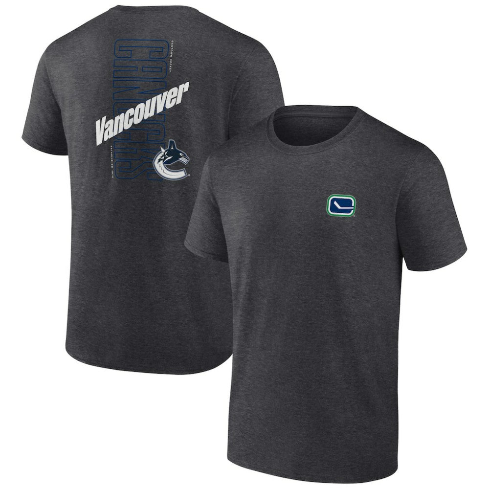 Vancouver Canucks - Fanatics Backbone T-Shirt Heather Charcoal