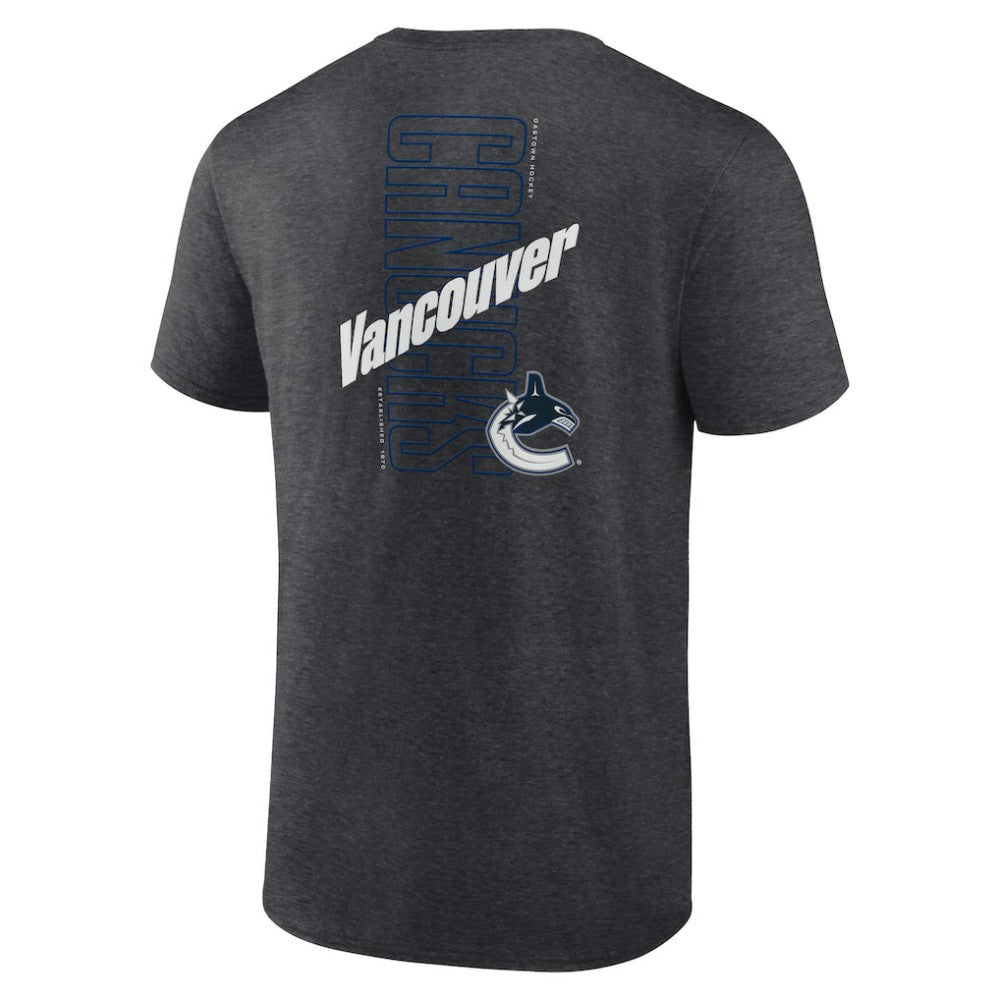 Vancouver Canucks - Fanatics Backbone T-Shirt Heather Charcoal