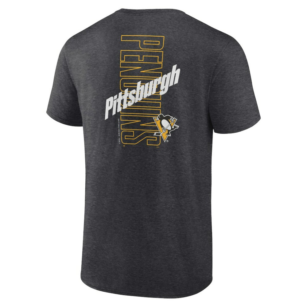 Pittsburgh Penguins Fanatics Backbone T-Shirt Heather Charcoal