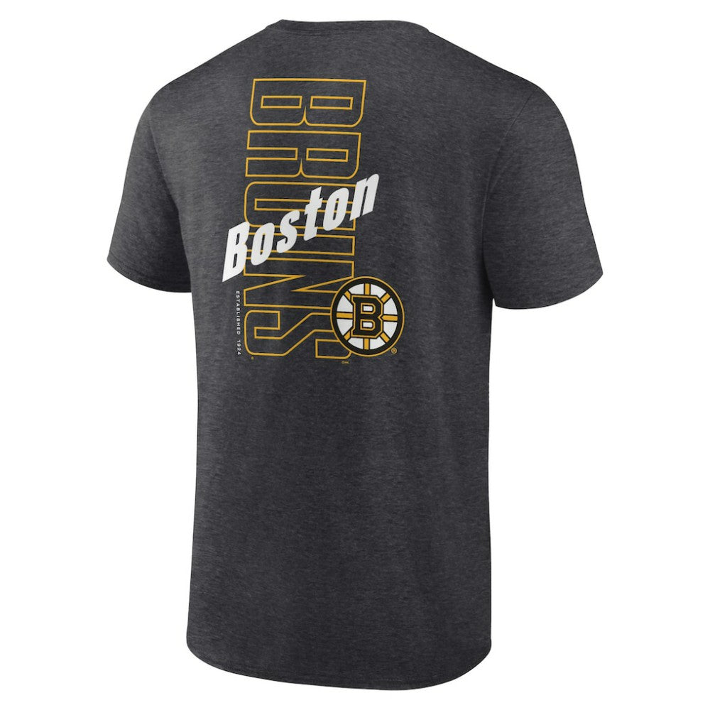 Boston Bruins Fanatics Backbone T-Shirt Heather Charcoal