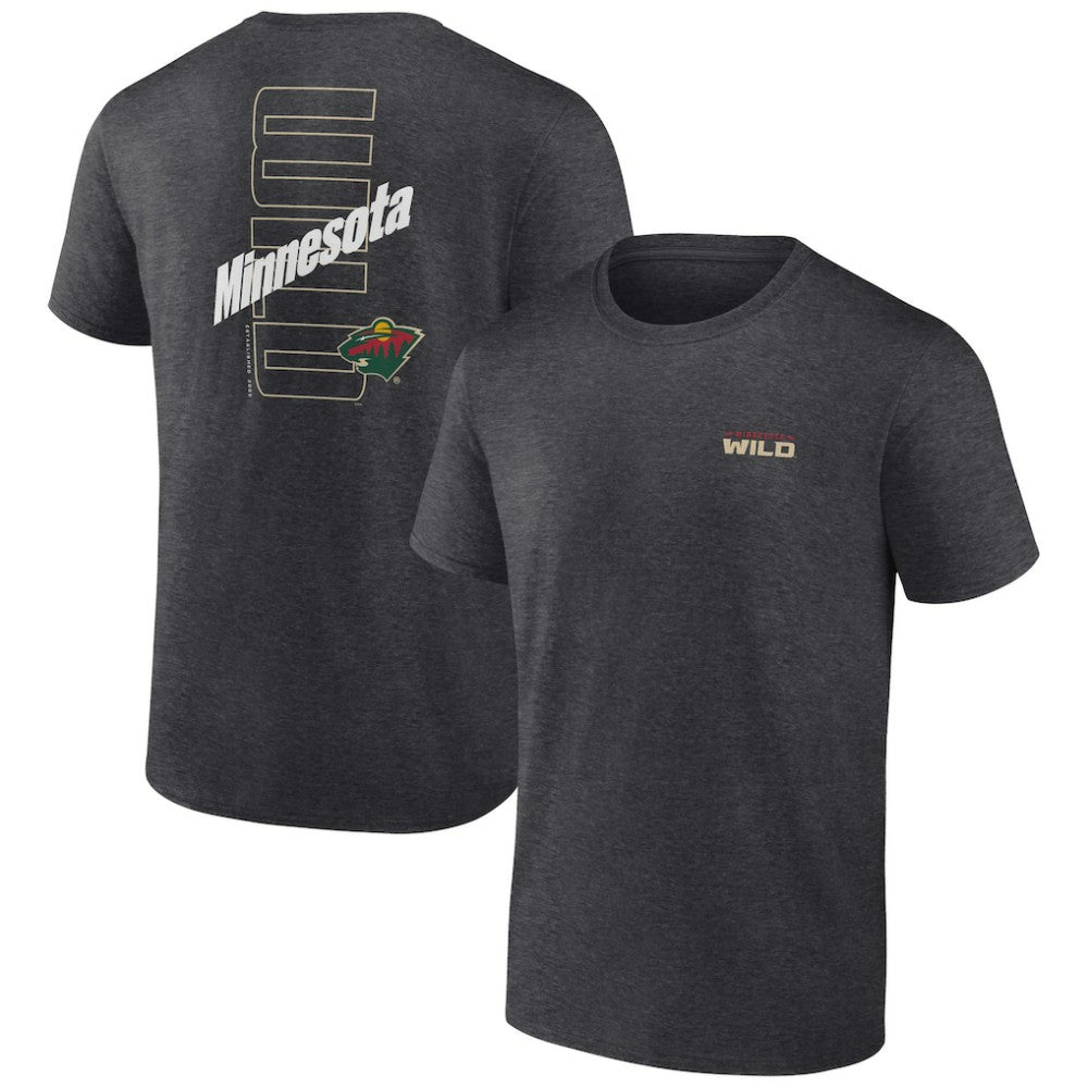 Minnesota Wild - Fanatics Backbone T-Shirt Heather Charcoal
