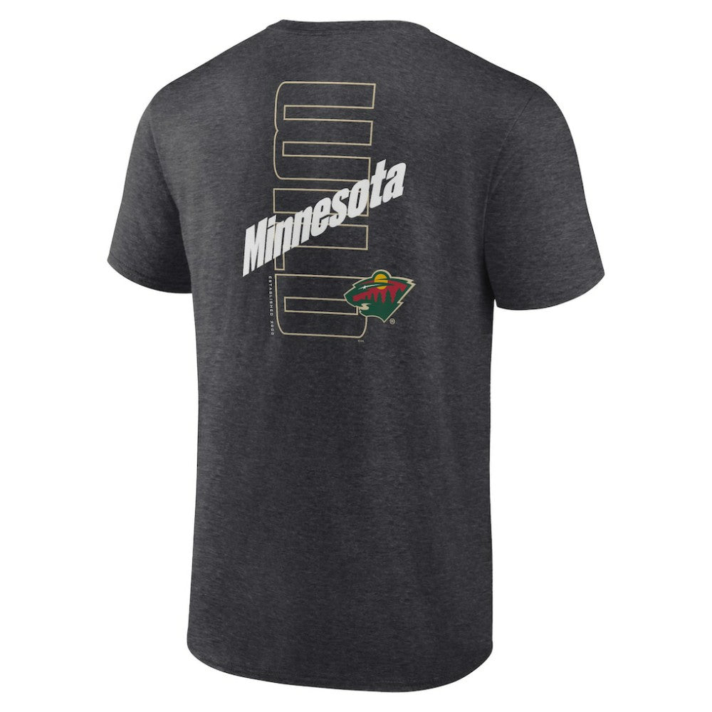 Minnesota Wild - Fanatics Backbone T-Shirt Heather Charcoal