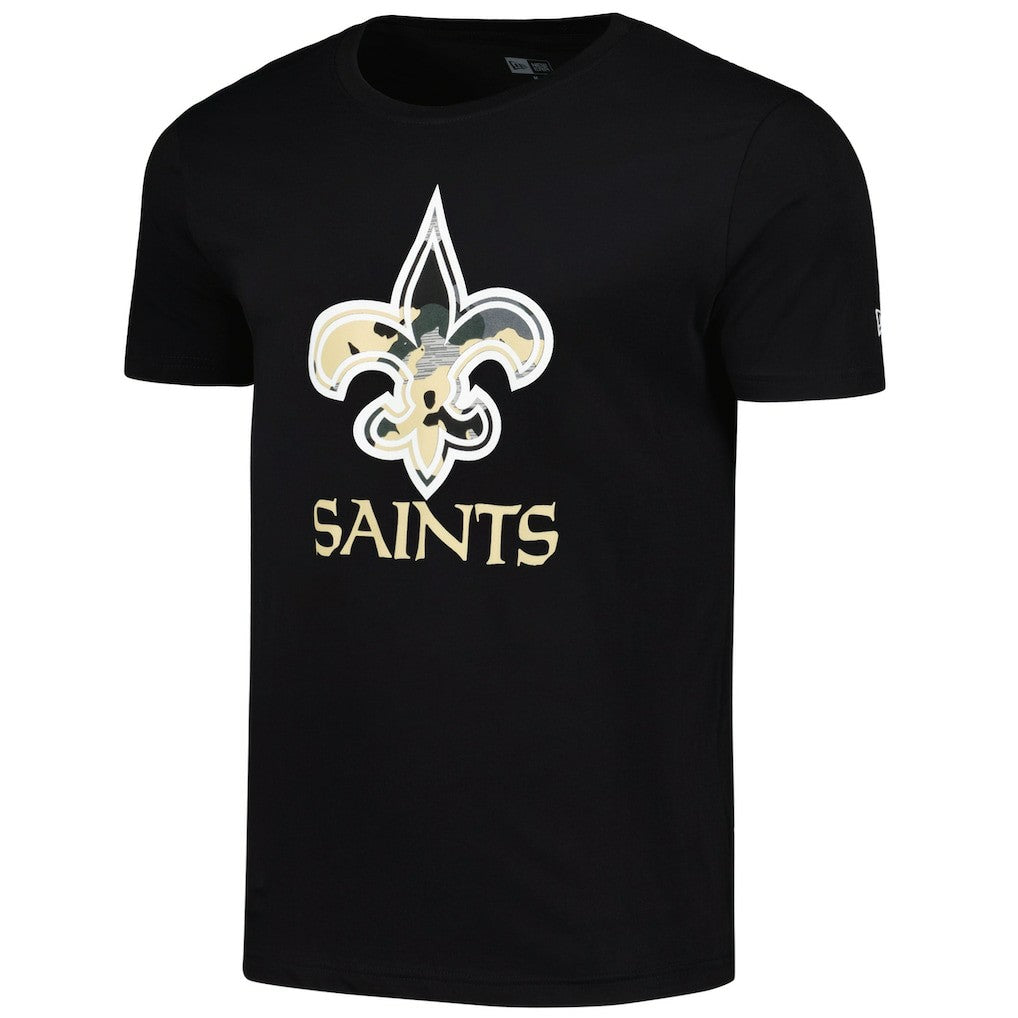 New Orleans Saints New Era Camo Logo T-Shirt Black - NFL