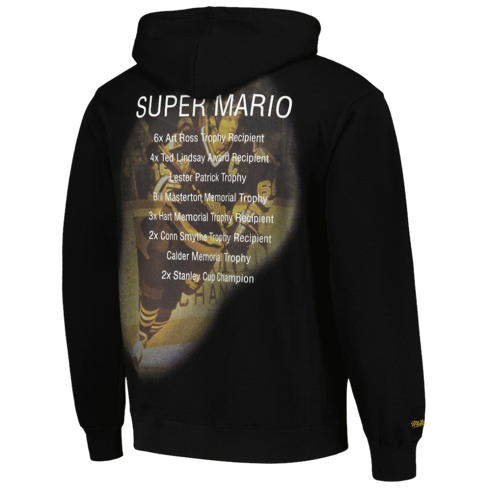 Mario Lemieux Pittsburgh Penguins Mitchell & Ness Premium Name & Number Fleece Pullover Sweatshirt Black