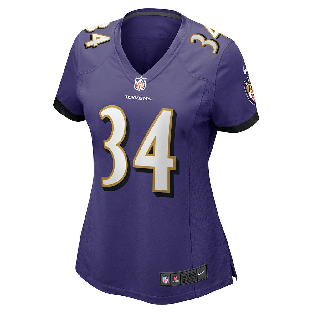 Keaton Mitchell Baltimore Ravens Women's Game Jersey Purple - Nike