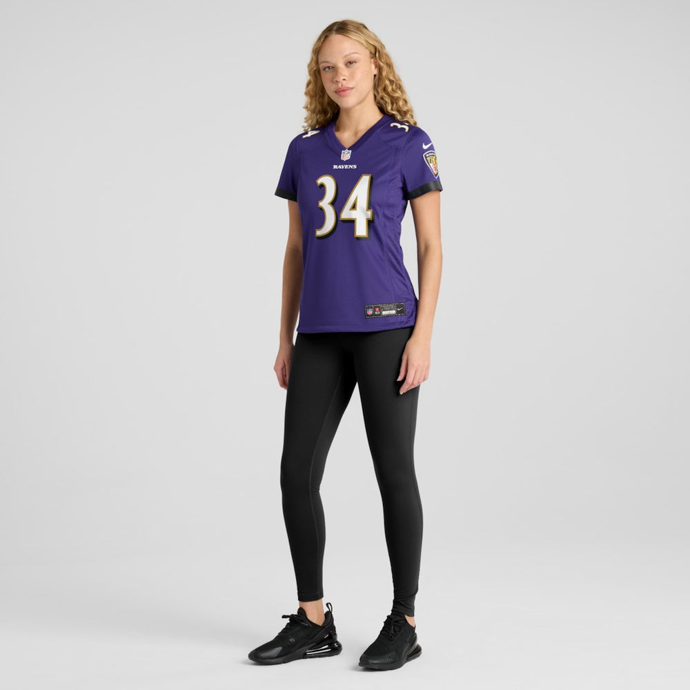 Keaton Mitchell Baltimore Ravens Women's Game Jersey Purple - Nike