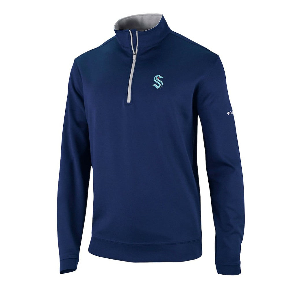 Seattle Kraken Columbia Wickham Hills Omni-Wick Quarter-Zip Jacket Deep Sea Blue
