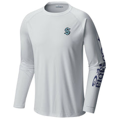 Seattle Kraken Columbia Terminal Tackle Omni-Shade Raglan Long Sleeve T-Shirt White