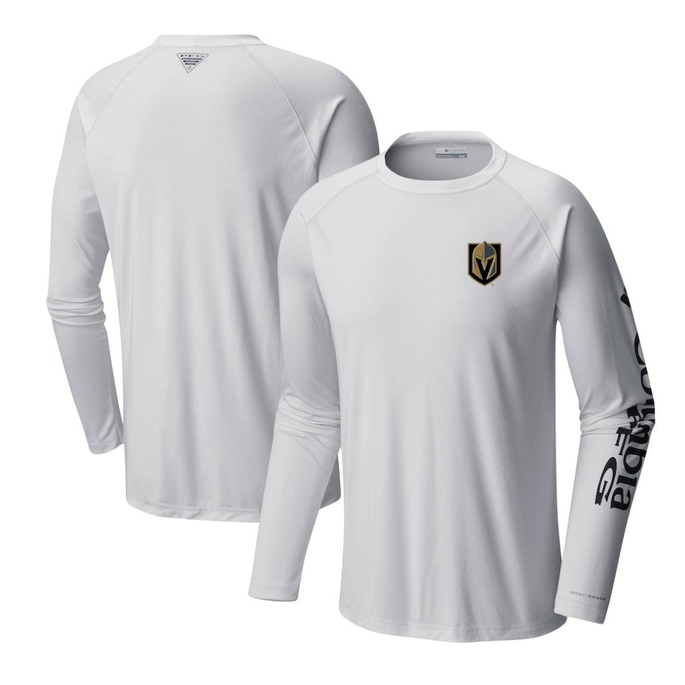 Vegas Golden Knights Columbia Terminal Tackle Omni-Shade Raglan Long Sleeve T-Shirt White