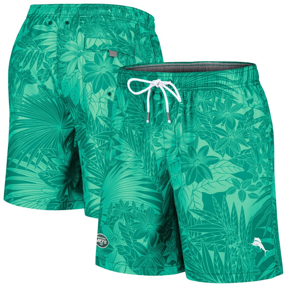 New York Jets Santiago Palms Board Shorts Green - Tommy Bahama