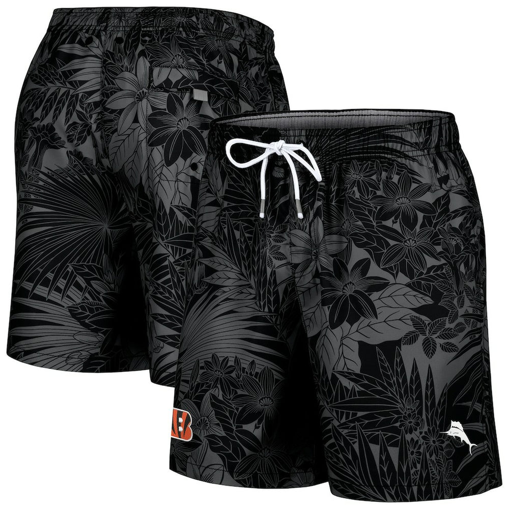 Cincinnati Bengals Santiago Palms Board Shorts Black - Tommy Bahama