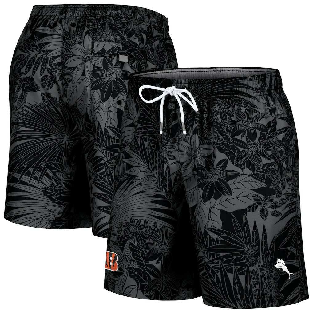 Cincinnati Bengals Santiago Palms Board Shorts Black - Tommy Bahama