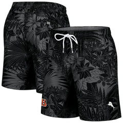 Cincinnati Bengals Santiago Palms Board Shorts Black - Tommy Bahama