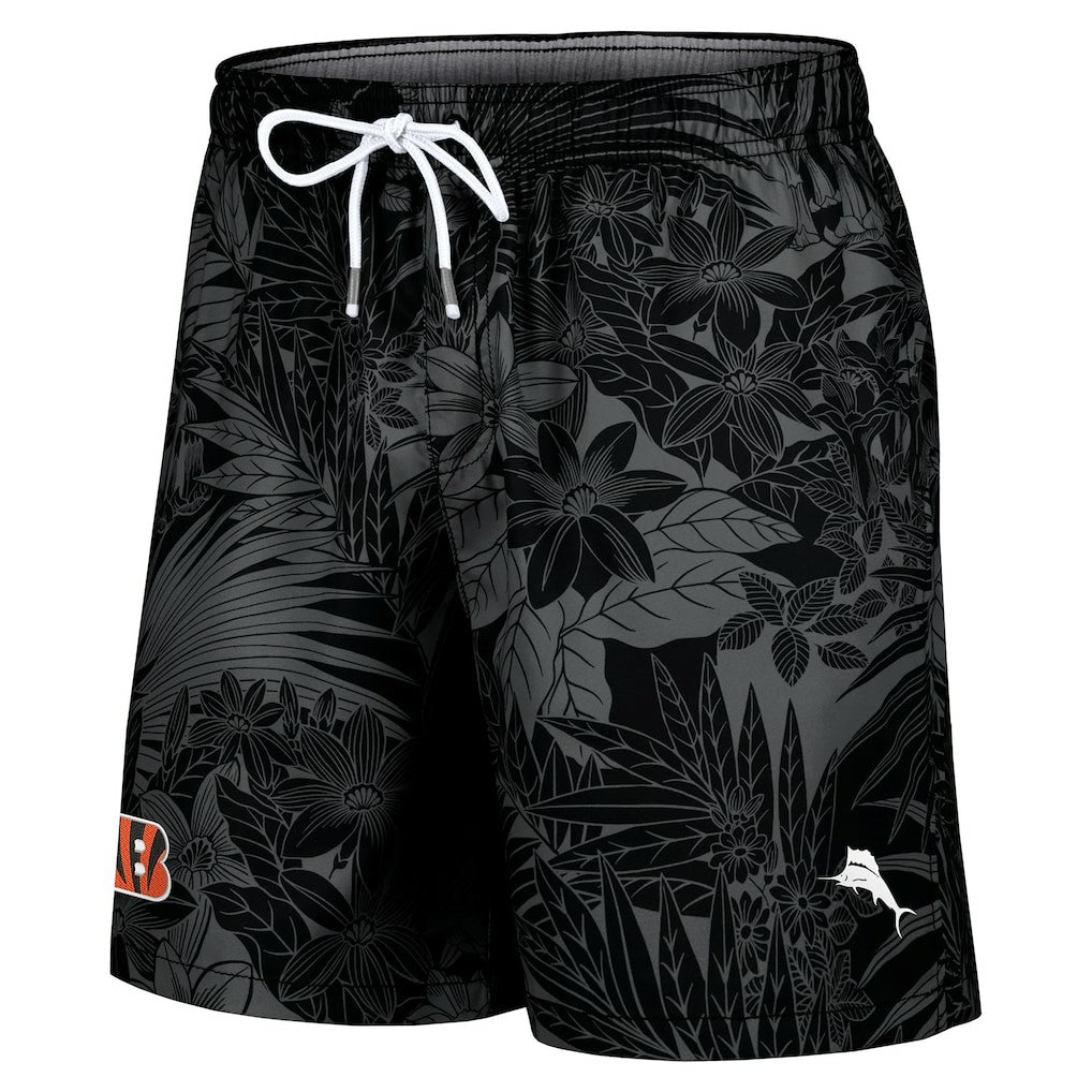 Cincinnati Bengals Santiago Palms Board Shorts Black - Tommy Bahama