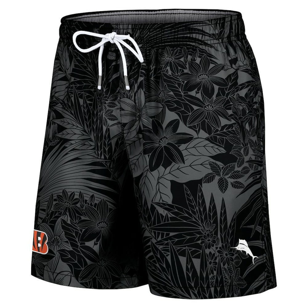 Cincinnati Bengals Santiago Palms Board Shorts Black - Tommy Bahama