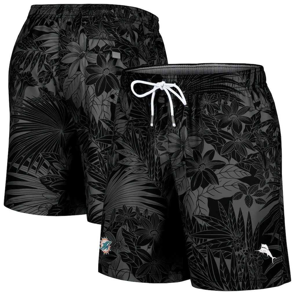 Miami Dolphins Santiago Palms Board Shorts Black - Tommy Bahama