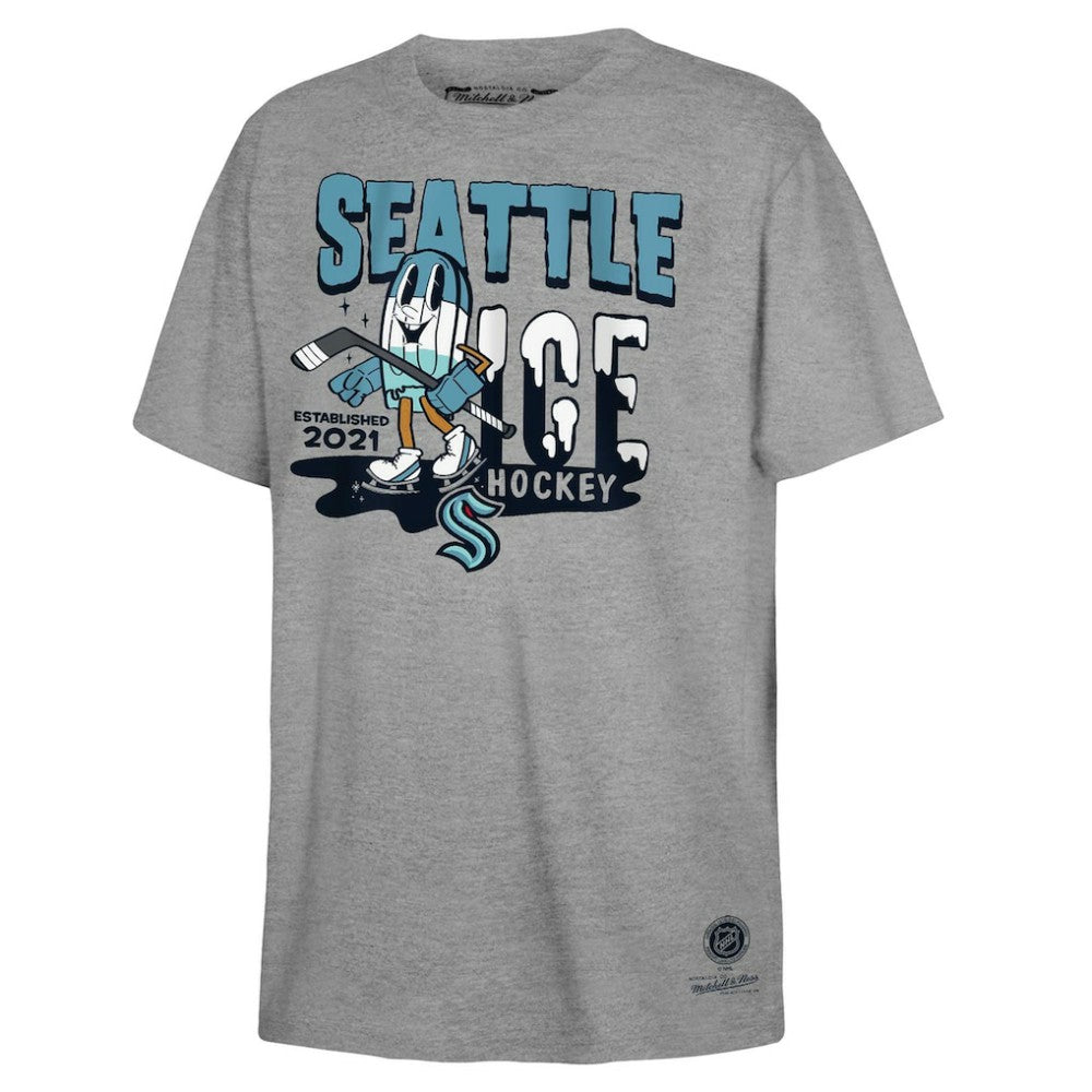 Seattle Kraken Mitchell & Ness Youth Ice Hockey T-Shirt Gray