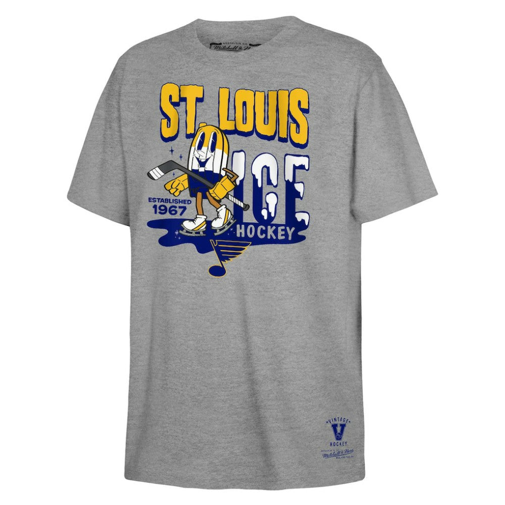 St. Louis Blues - Mitchell & Ness Youth Ice Hockey T-Shirt Gray