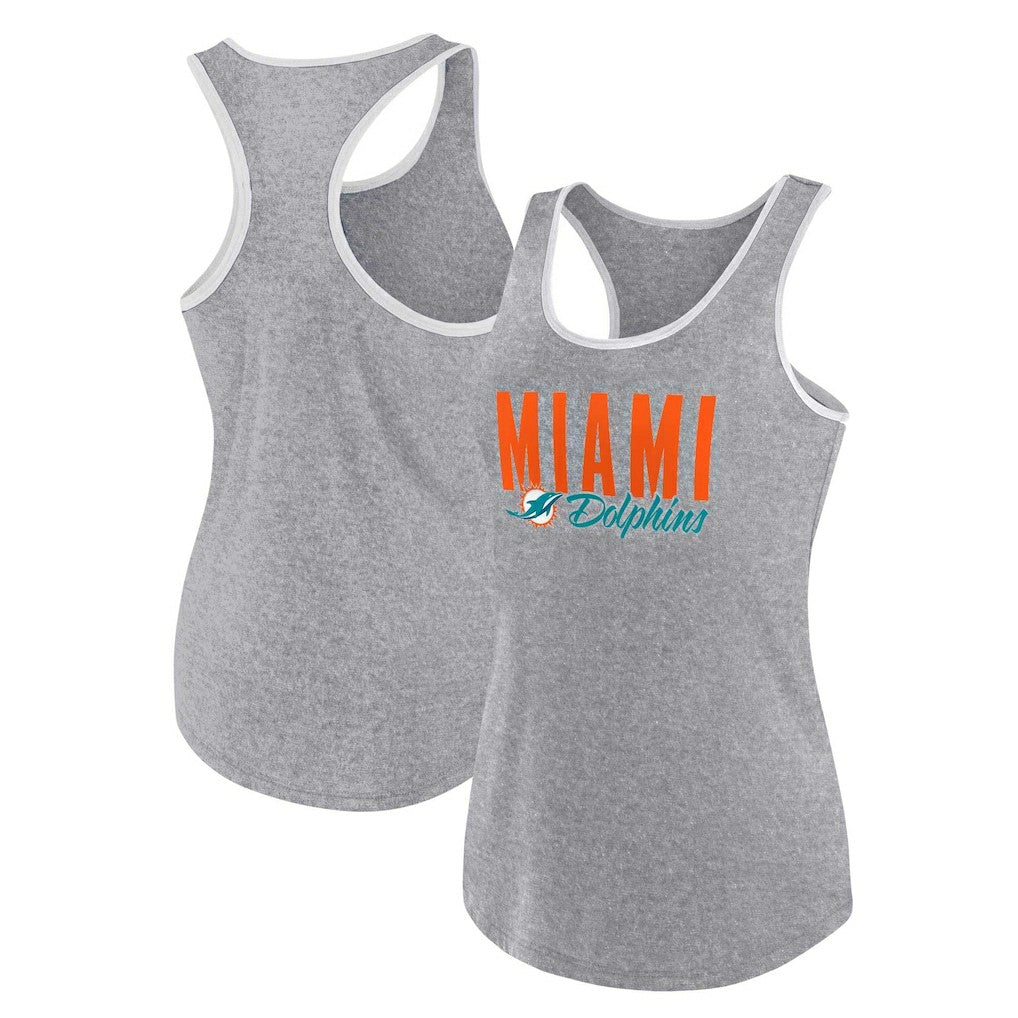 Miami Dolphins Women's Plus Size Fuel Tank Top Heather Gray - Fanatics