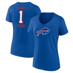 Buffalo Bills Women's Plus Size Mother's Day #1 Mom V-Neck T-Shirt Royal - Fanatics